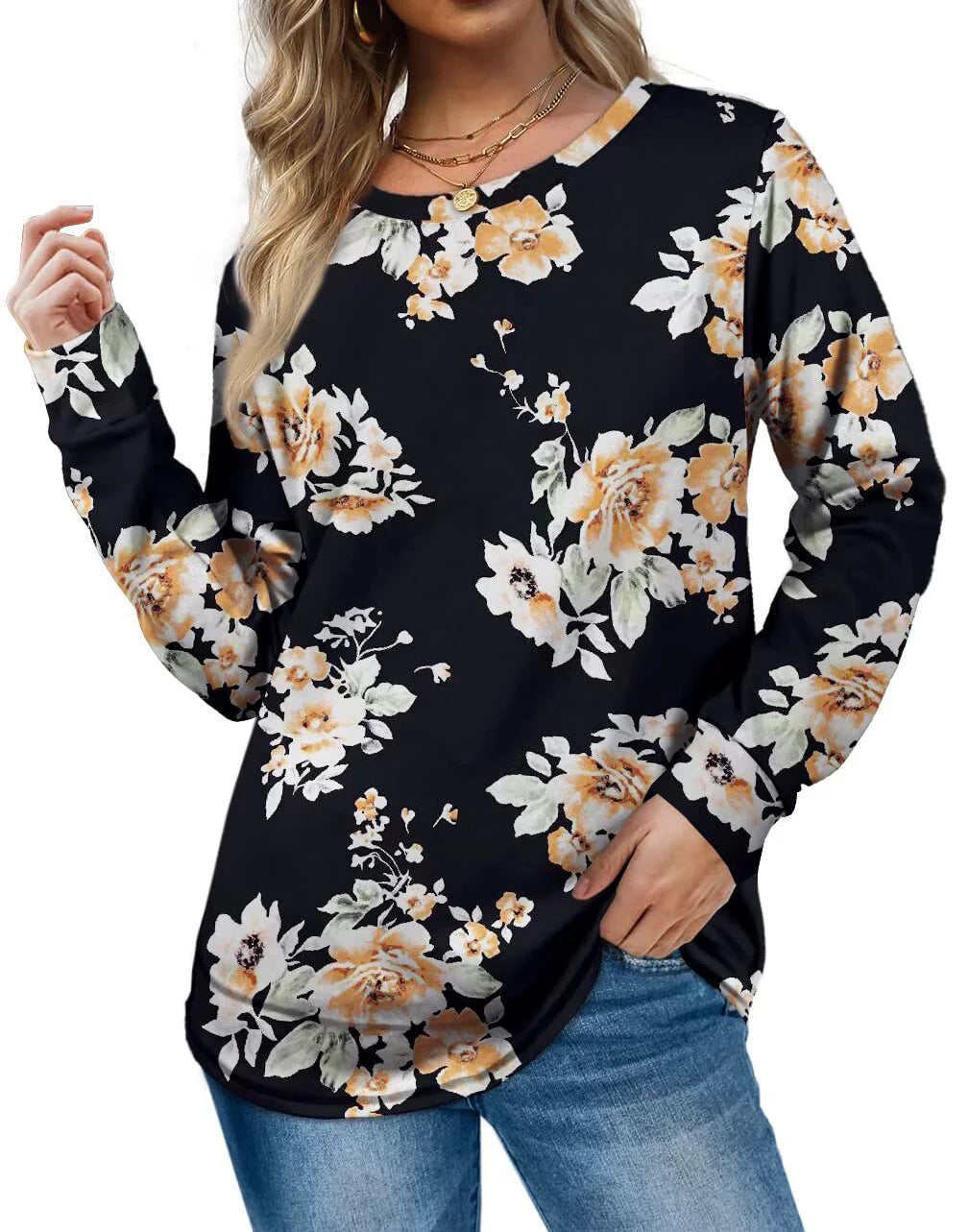 Sweatshirts for Women Crewneck Casual Long Sleeve Shirts Tunic Tops